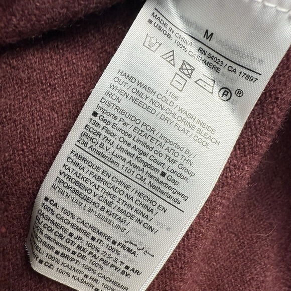 Banana Republic 100% Cashmere Crewneck Sweater Mens M Burgundy $180 2024 - Picture 8 of 10